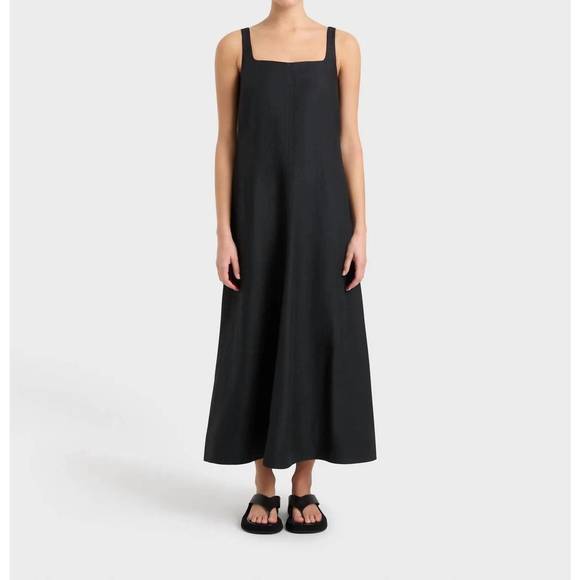 NEW BONDI BORN delphi flared maxi dress in black - Picture 1 of 4